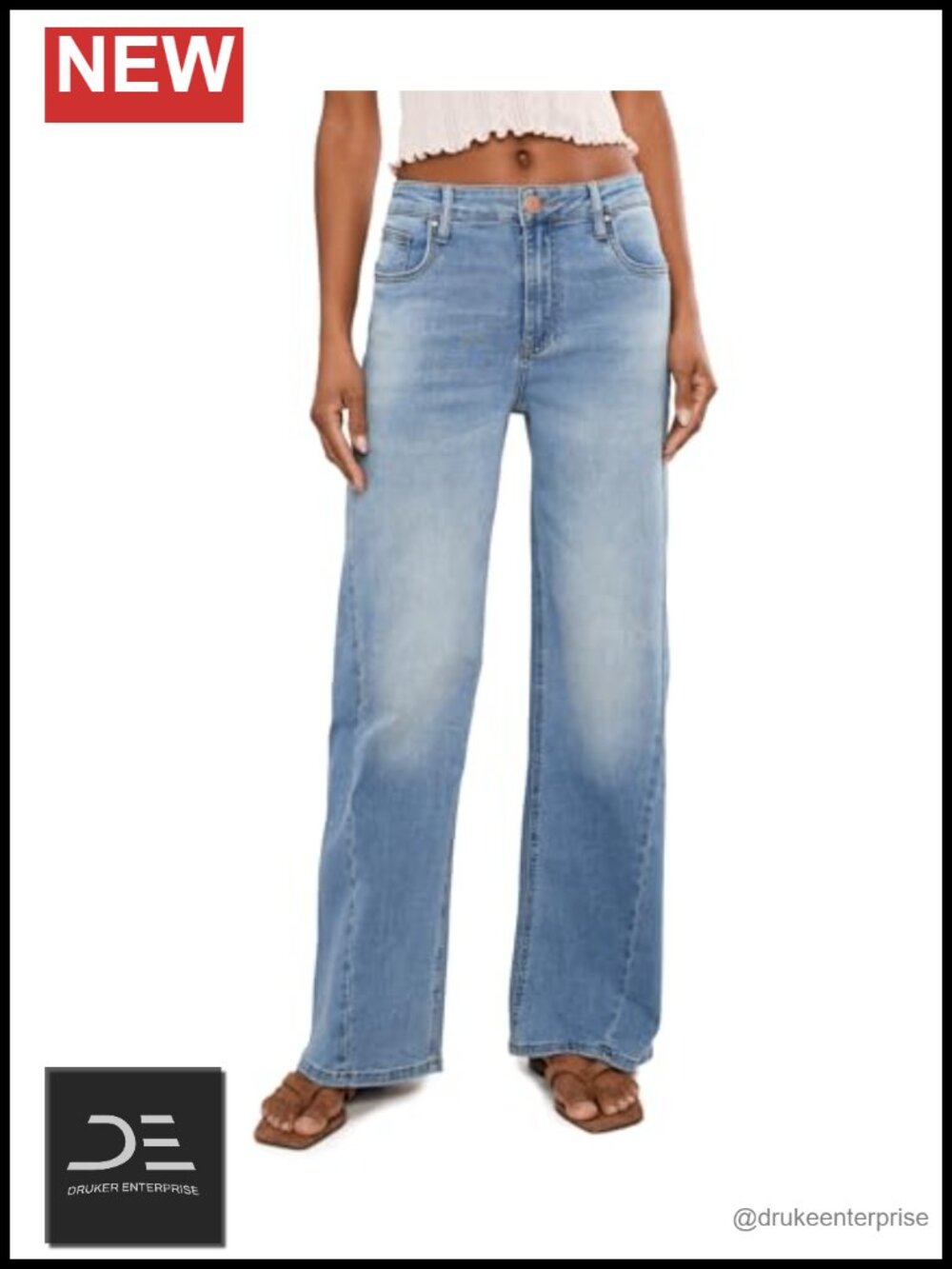 KUT from the Kloth High-Waisted Wide Leg Stretch Denim Jeans